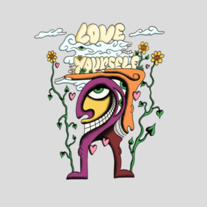 Love Yourself Hammer Weight Tee Design